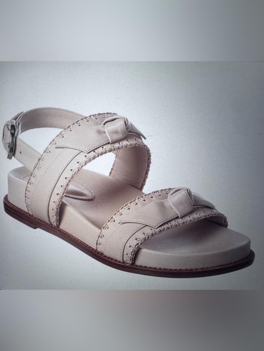 Alexandre Birman Women’s Cream Leather Double-Strap Comfort Sandal